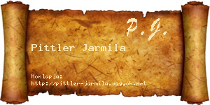 Pittler Jarmila névjegykártya